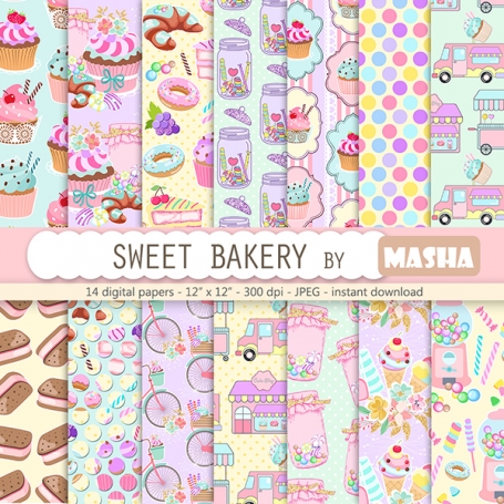Sweet Bakery Digital Papers