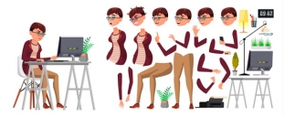 Office Worker Vector Woman
